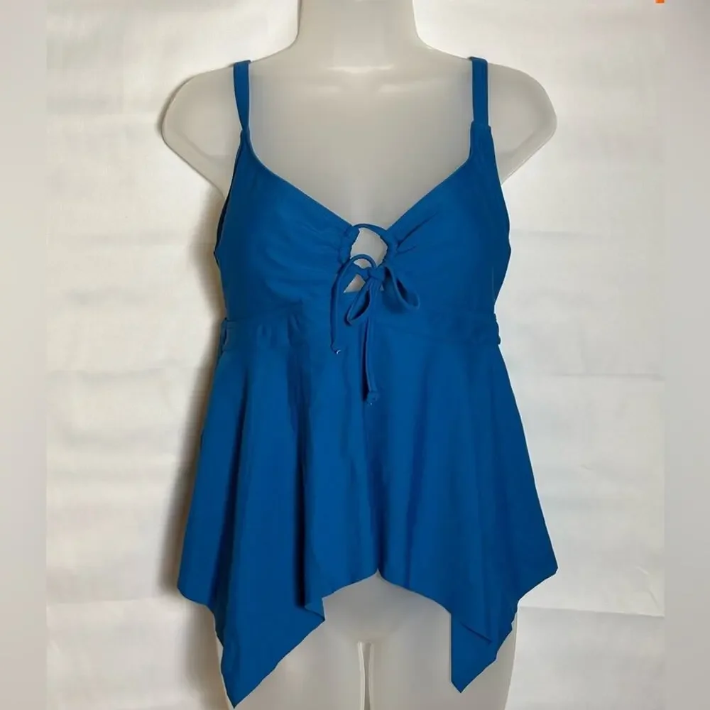 Teal Blue Tankini with flowy top Swim-M
